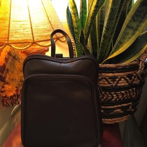 Dark brown leather ladies backpack/purse